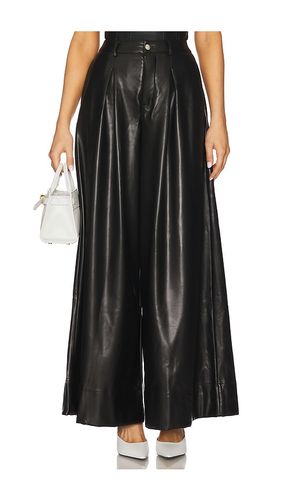 Pantalón faux leather extreme wide leg en color talla 23 en - Black. Talla 23 (también en 24, 25, 26, 27, 28) - WeWoreWhat - Modalova