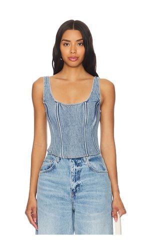 Denim Scoop Corset Top in Blue. - size 0 (also in 2, 4, 6, 8) - WeWoreWhat - Modalova