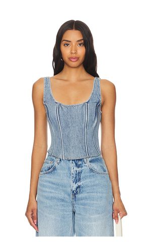 Denim Scoop Corset Top in Blue. - size 0 (also in 2, 4, 6) - WeWoreWhat - Modalova