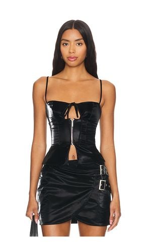 Faux Patent Leather Peplum Corset Top in . - size S (also in XS) - WeWoreWhat - Modalova