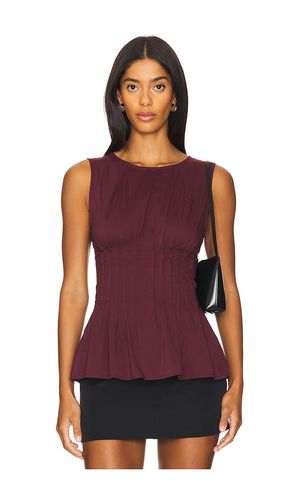 Pleated peplum top en color vino talla 0 en - Wine. Talla 0 (también en 00, 2, 4, 6) - WeWoreWhat - Modalova