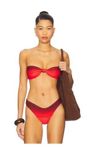 Ruched Tie Bandeau Bikini Top in Red. - size L (also in M, S, XS) - WeWoreWhat - Modalova