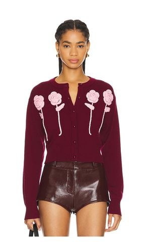 Flower Cardigan in Burgundy. - size L (also in XS) - Wynn Hamlyn - Modalova