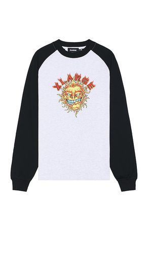 Flame Raglan Long Sleeve Tee in Grey. - size M (also in XL/1X) - XLARGE - Modalova