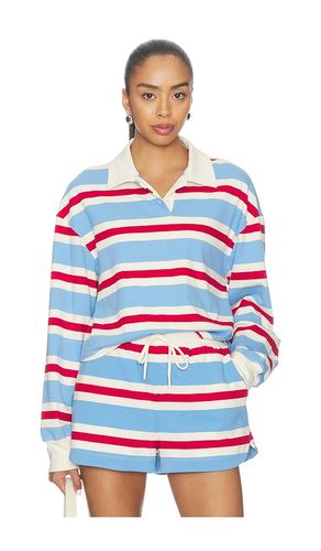 Striped Cotton Jersey Rugby Pullover in Red,Blue. - size S (also in XS, M) - YEAR OF OURS - Modalova