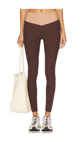 Ribbed Two Tone Dip Legging in Chocolate. - size L (also in M, S, XL) - YEAR OF OURS - Modalova
