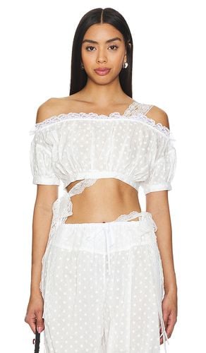 Embroidered Ruched Crop Top in . - size L (also in M, XL) - Yuhan Wang - Modalova