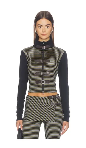 Olive Grove Stripe Fleece Jacket in . Size L. Also in M, S, XS - Zemeta - Modalova