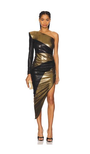 Vestido un hombro en color oro metálico talla 6 en - Metallic Gold. Talla 6 (también en 8) - Zhivago - Modalova