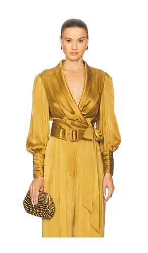Silk Wrap Top in ,Mustard. - size 0/XS (also in 1/S, 2/M) - Zimmermann - Modalova