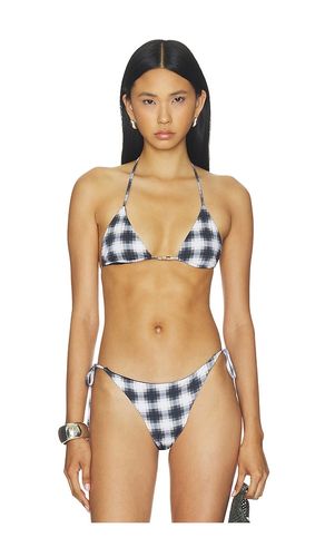 Beaded Triangle Bikini Top in Black & White. - size 6/XS (also in 8/S, 10/M, 12/L, 14/XL) - Ziah - Modalova