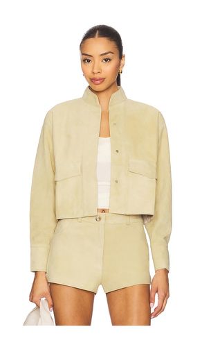 X REVOLVE Cropped Suede Jacket in Nude. - size L (also in S) - ZUT - Modalova