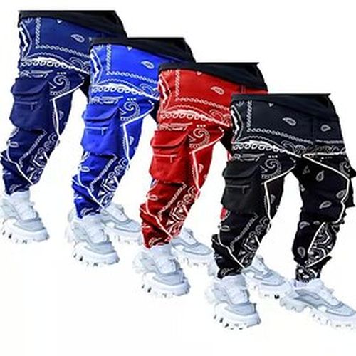 Men's Sweatpants Joggers Tactical Cargo Pants Street Bottoms Pocket Reflective Strip Winter Fitness Gym Workout Running Jogging Exercise Moisture Wicking Breat - Ador ES - Modalova