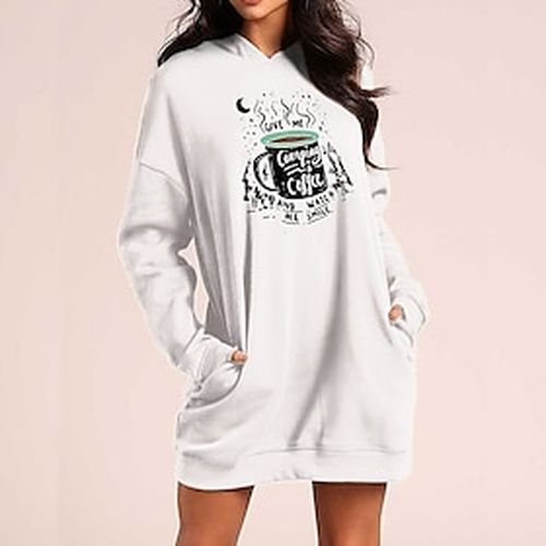 Women's Pullover Hoodie Sweatshirt Pullover Graphic Text Daily Sports Pocket Print Hot Stamping Streetwear Long Clothing Apparel Hoodies Sweatshirts White Bla - Ador ES - Modalova