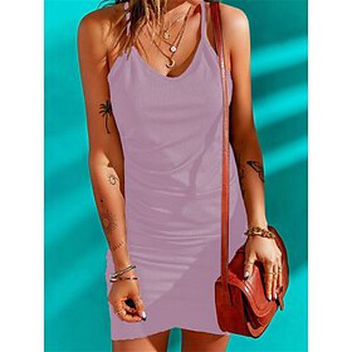 Women's Casual Dress Plain Summer Dress Slip Dress Strap Ruched Mini Dress Street Daily Fashion Streetwear Slim Sleeveless Purple Dark Gray Gray Summe - Ador.com UK - Modalova