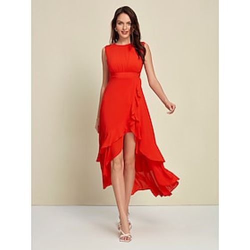 Chiffon Ruffle Hem Wedding Guest Orange Red Sleeveless Party/Event Maxi Dress dress to impress 2024 - Ador - Modalova