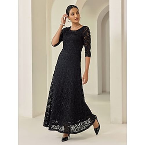 Lace Little Black 3/4 Length Sleeve Elegant Party/Wedding Guest Maxi Dress dress to impress 2024 - Ador.com - Modalova