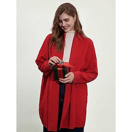 Polyester Ribbed Knit Cardigan Solid Long Sleeve - Ador.com - Modalova