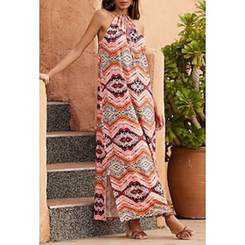 Ethnic Geometric Tie Dye Adjustable Cami Dress Cotton Dress - Ador.com - Modalova