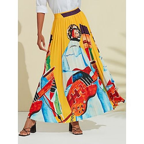Artistic Print High Beach Skirt - Ador - Modalova