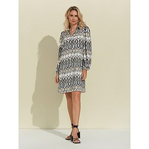 Geometric Long Sleeve Mini Shirt Dress - Ador - Modalova