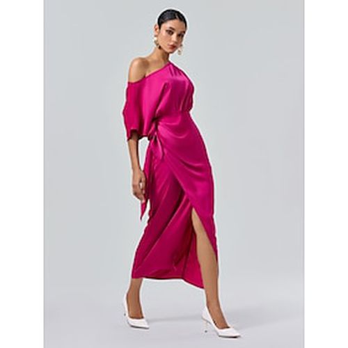 Satin Knotted Wrap Drop Shoulder Maxi Dress - Ador.com - Modalova