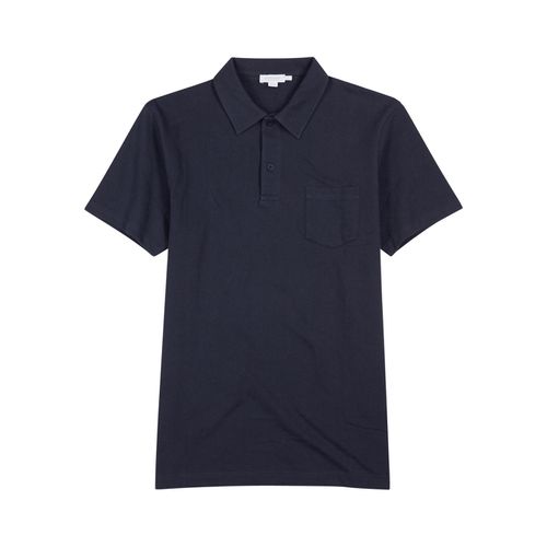 Riviera Piqué Cotton Polo Shirt, Shirt, - L - Sunspel - Modalova