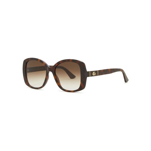 Tortoiseshell Oversized Sunglasses, Sunglasses, Lenses - Gucci - Modalova