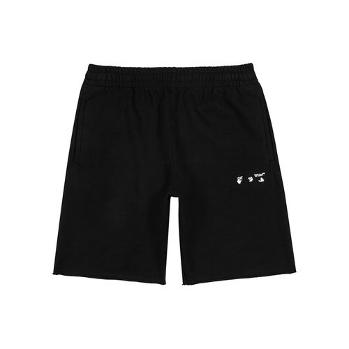 Off-White Black Logo Cotton Shorts - Off-White - Modalova