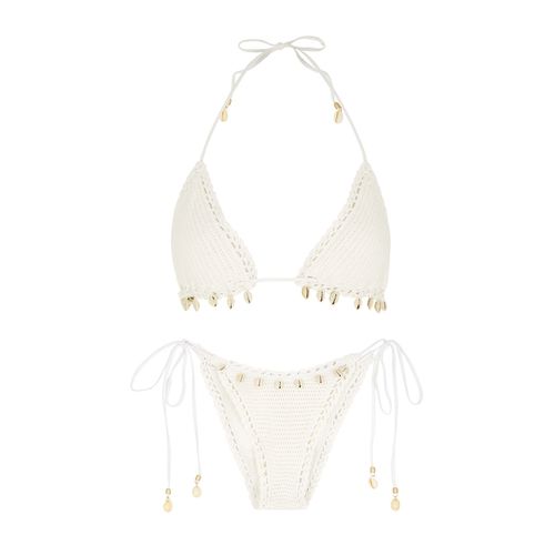 Lola White Shell-embellished Crocket-knit Bikini - Zimmermann - Modalova