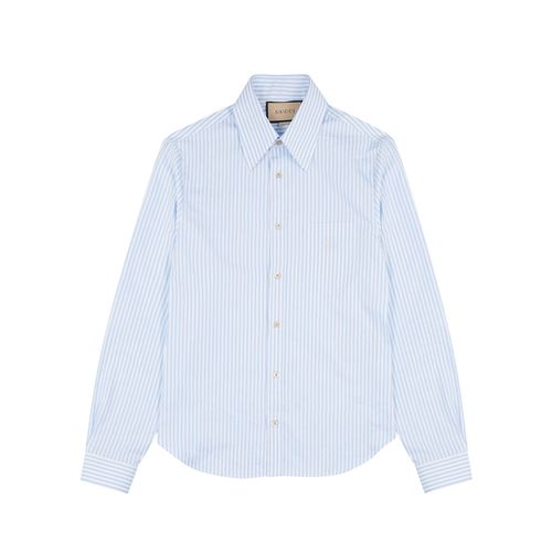 Gucci Blue Striped Cotton Shirt - Gucci - Modalova