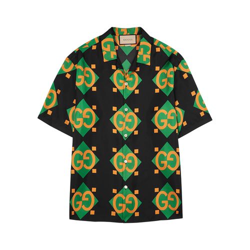 Printed Silk-twill Shirt - Gucci - Modalova