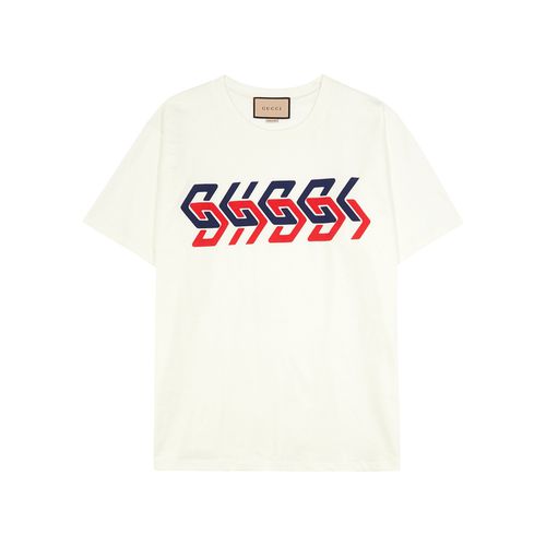 Gucci Off-white Logo Cotton T-shirt - Gucci - Modalova