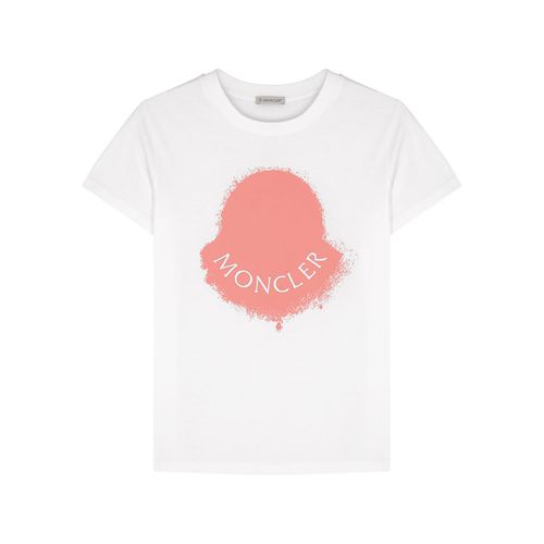 Moncler White Logo Cotton T-shirt - Moncler - Modalova