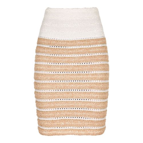 Striped Metallic-weave Bouclé Tweed Skirt - Balmain - Modalova