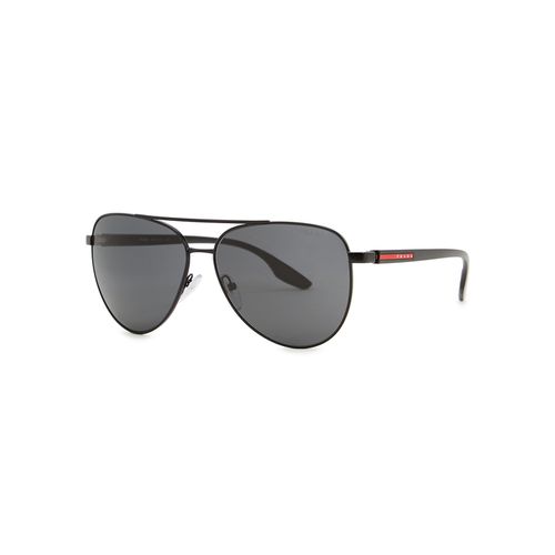 Aviator-style Sunglasses , Metal, Designer-engraved Grey Polarised Lenses - Prada Linea Rossa - Modalova