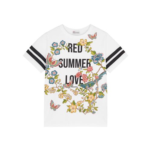 Printed Cotton T-shirt - RED Valentino - Modalova