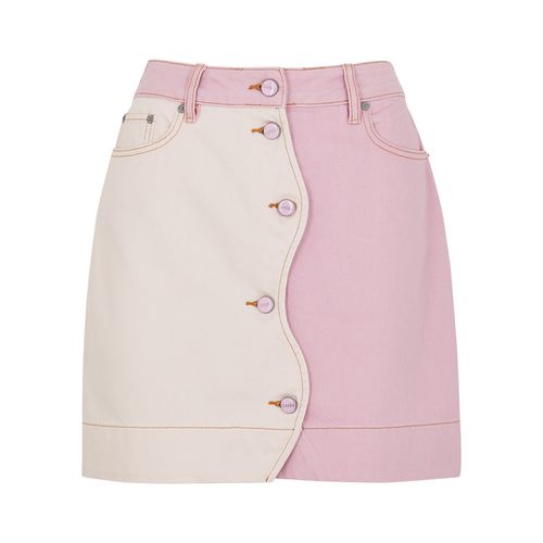 Pink Panelled Denim Mini Skirt - Ganni - Modalova