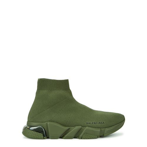 Speed Army Green Stretch-knit Sneakers - Balenciaga - Modalova