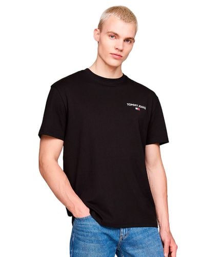 Camiseta Negra para Hombre - Reg Linear S - Tommy Jeans - Modalova