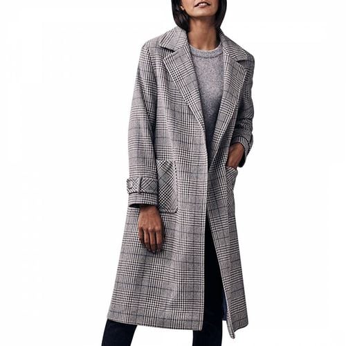 Grey Check Wool Blend Coat - Crew Clothing - Modalova