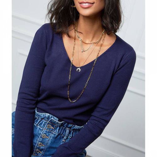 Blue Cashmere Blend Jumper - SOFT CASHMERE - Modalova