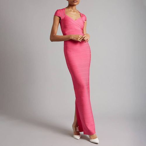 Pink Sweetheart Neck Bandage Dress - Herve Leger - Modalova