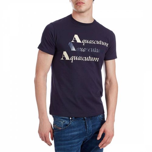 Triple Logo Design Cotton T-Shirt - Aquascutum - Modalova