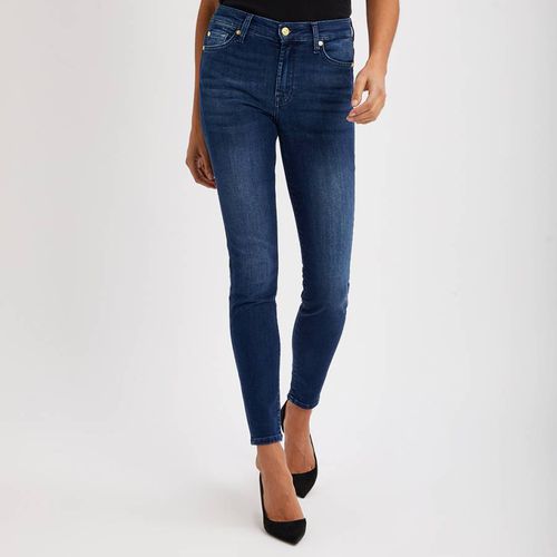 Navy High Waisted Skinny Jeans - 7 For All Mankind - Modalova