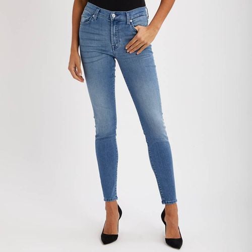 Blue High Waisted Skinny Jeans - 7 For All Mankind - Modalova