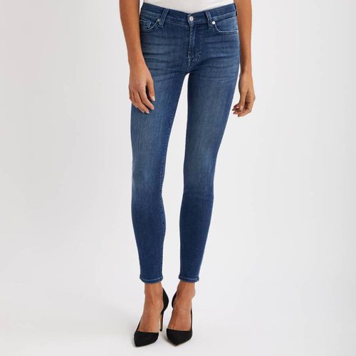 Dark Blue High Waisted Skinny Jeans - 7 For All Mankind - Modalova