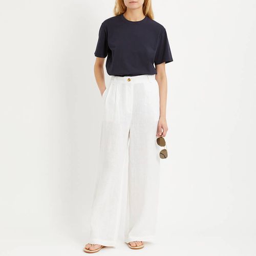 White Linen Pleated Trouser - NÂ°Â· Eleven - Modalova