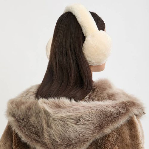 Cream Shearling Fur Out Earmuffs - N°· Eleven - Modalova