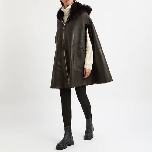 Brown Shearling Reversible Cape - N°· Eleven - Modalova